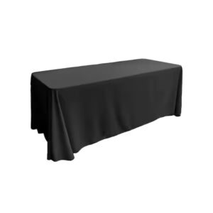 90" x 132" BLACK POLYESTER RECTANGLE LINEN