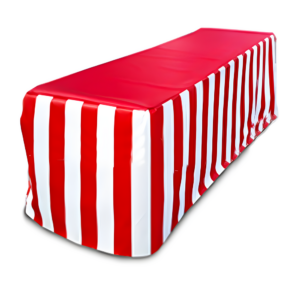 Red & White Stripped Vinyl Table Cover